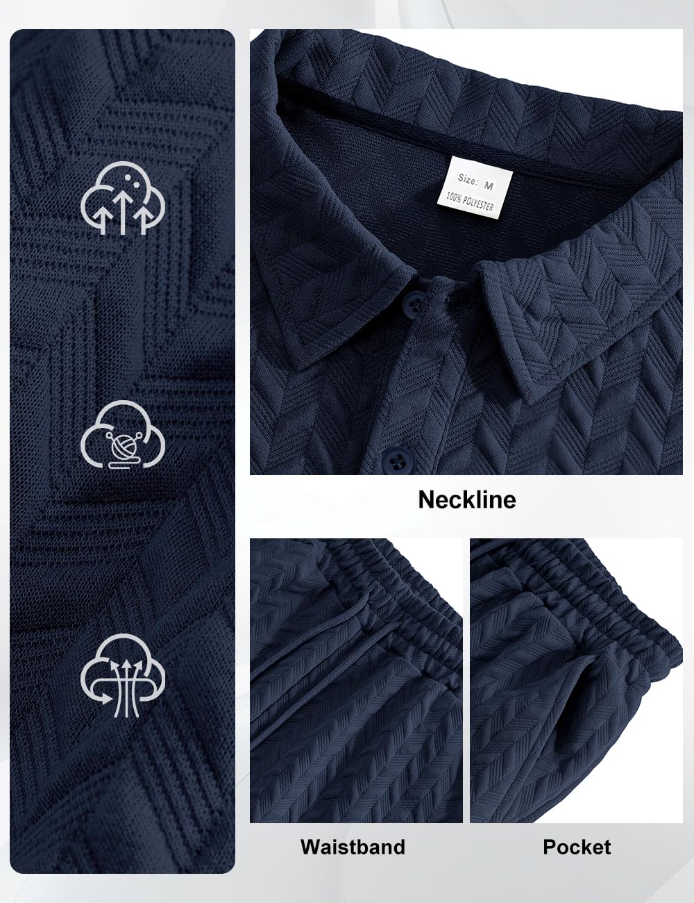 Men's 2 Pieces Outfits Casual Polo Shirt and Shorts Set Collar Athletic Jogging Summer Tracksuit