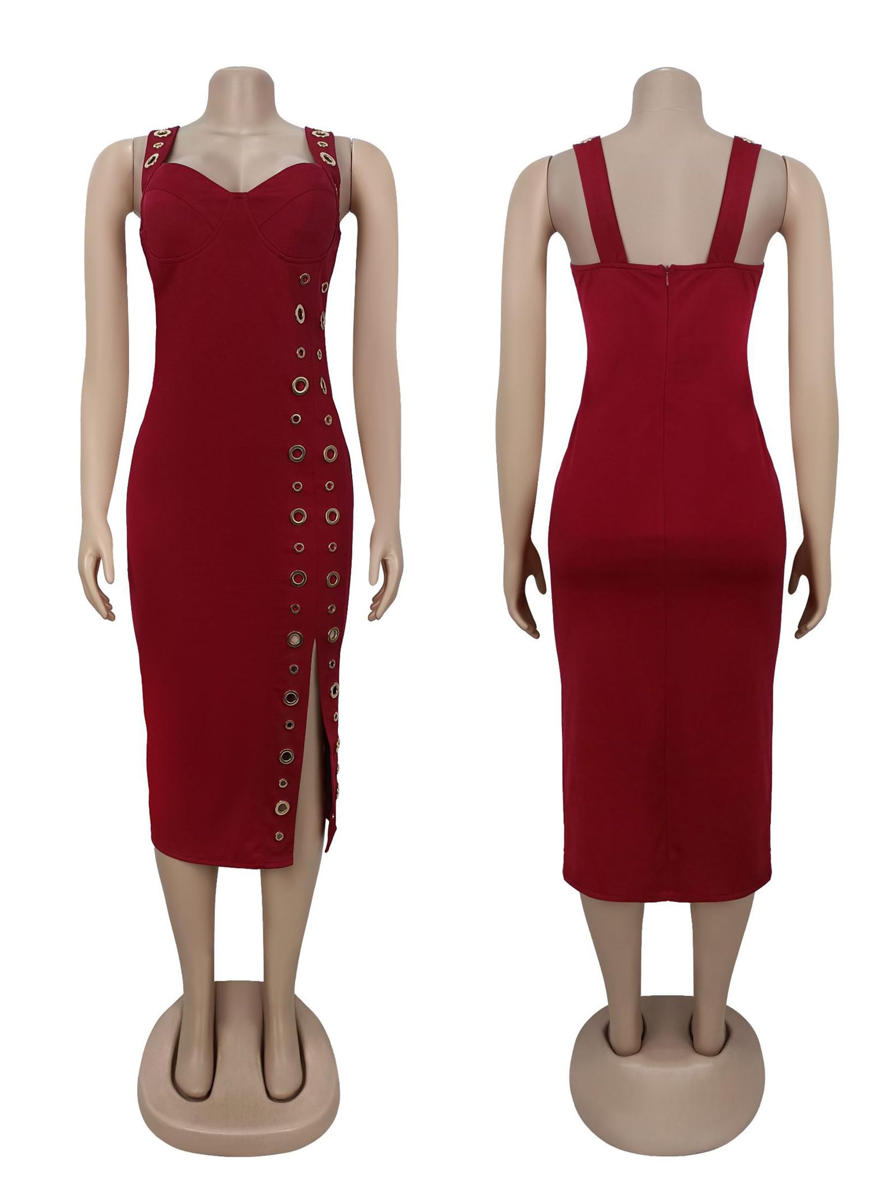 Figdaw Sequin Midi Dress for Women Formal,Evening Cocktail,Wedding Guest,Galas