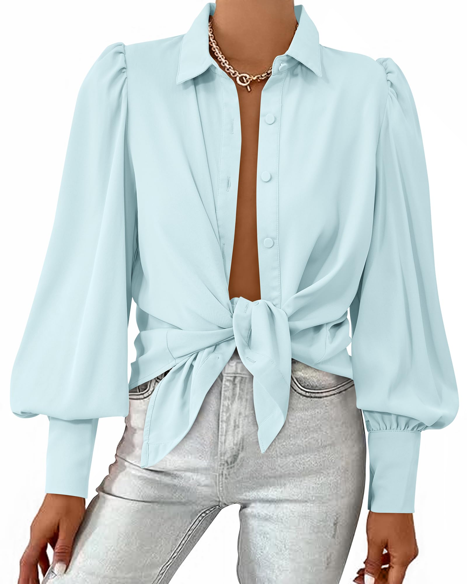 BTFBM Blouses for Women Dressy Casual Long Sleeve Shirts | Lapel V Neck Button Down Shirt, Boho Tops, Disco Outfits, Business Casual Blouse, Fashion Clothing, Summer Fall Clothes 2026