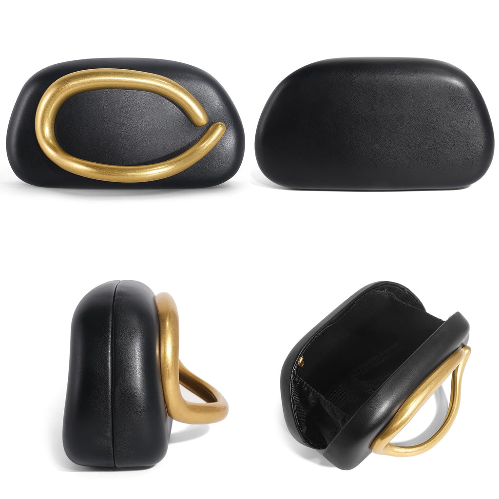 Clutch Purses for Women Formal, PU Leather/Marble Acrylic Evening Bags with Chain, Trendy Metal Handle Purses 2025
