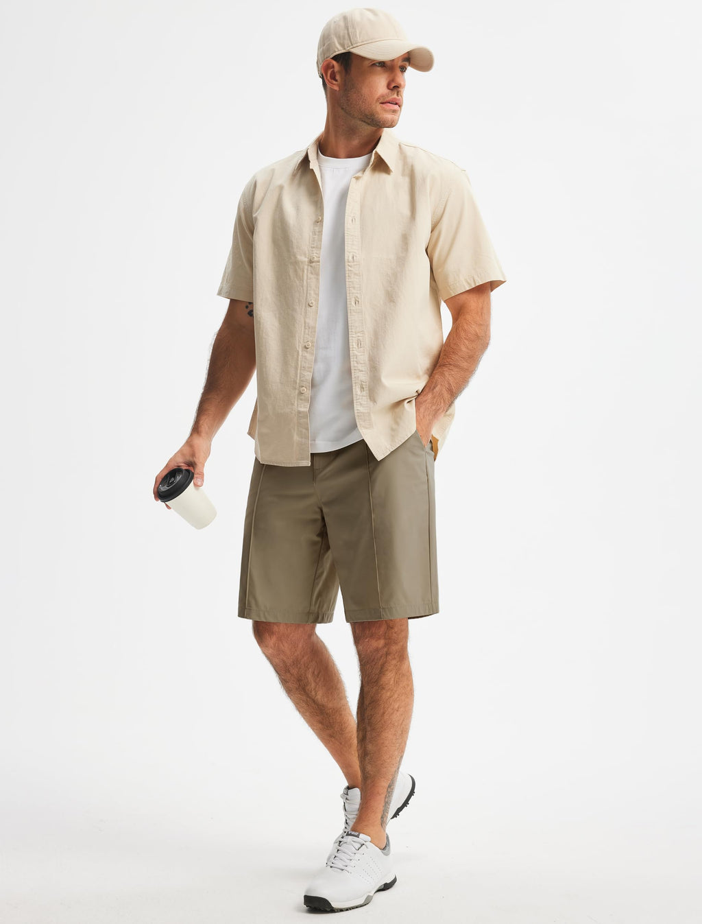 Men's Classic Fit 9" Golf Shorts Casual Summer Outfits | All Day Comfy, Stretch, Elastic Waist, Lightweight, Quick Dry Dress Travel Clothing