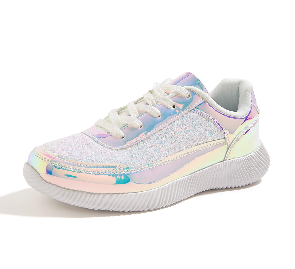 BELOS Women Glitter Sparkly Fashion Sneakers | Lightweight Metallic Sequins Tennis Shoes Casual Retro Braided Walking Shoes