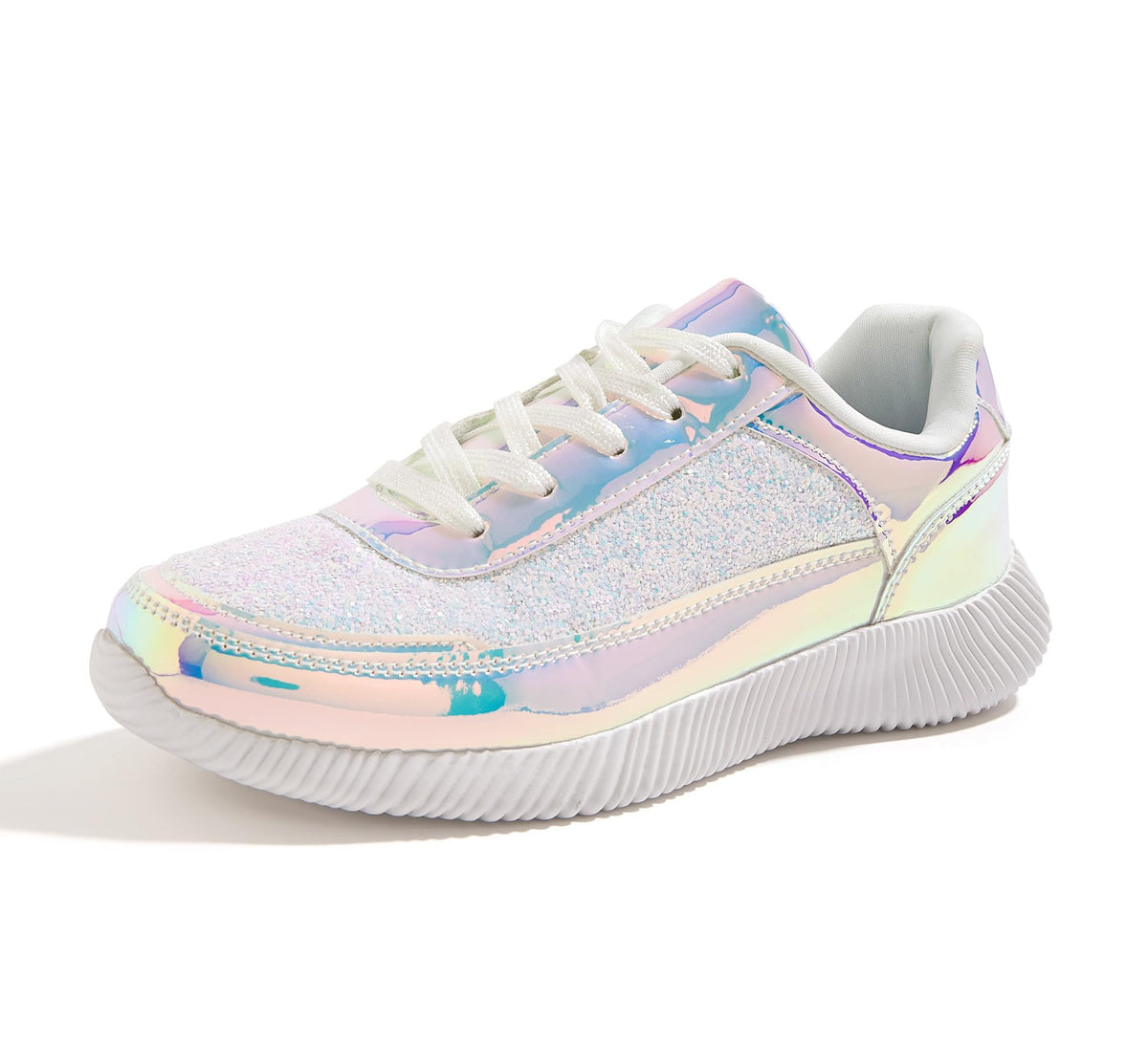 BELOS Women Glitter Sparkly Fashion Sneakers | Lightweight Metallic Sequins Tennis Shoes Casual Retro Braided Walking Shoes