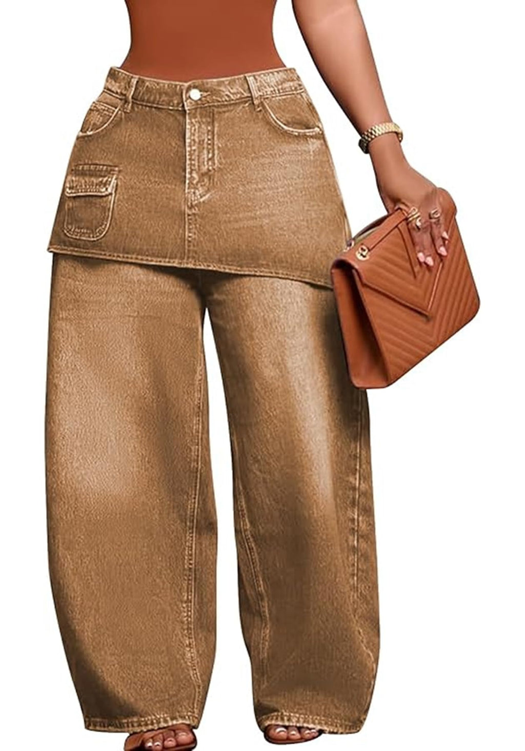 Kwunbwa Womens Baggy Patchwork Jeans High Waisted Wide Leg Denim Pants | Stretchy Fabric, Loose Fit, Trendy, Cargo, Distressed, Boyfriend, Y2k, with Pockets, Suitable for Casual, Travel, Street