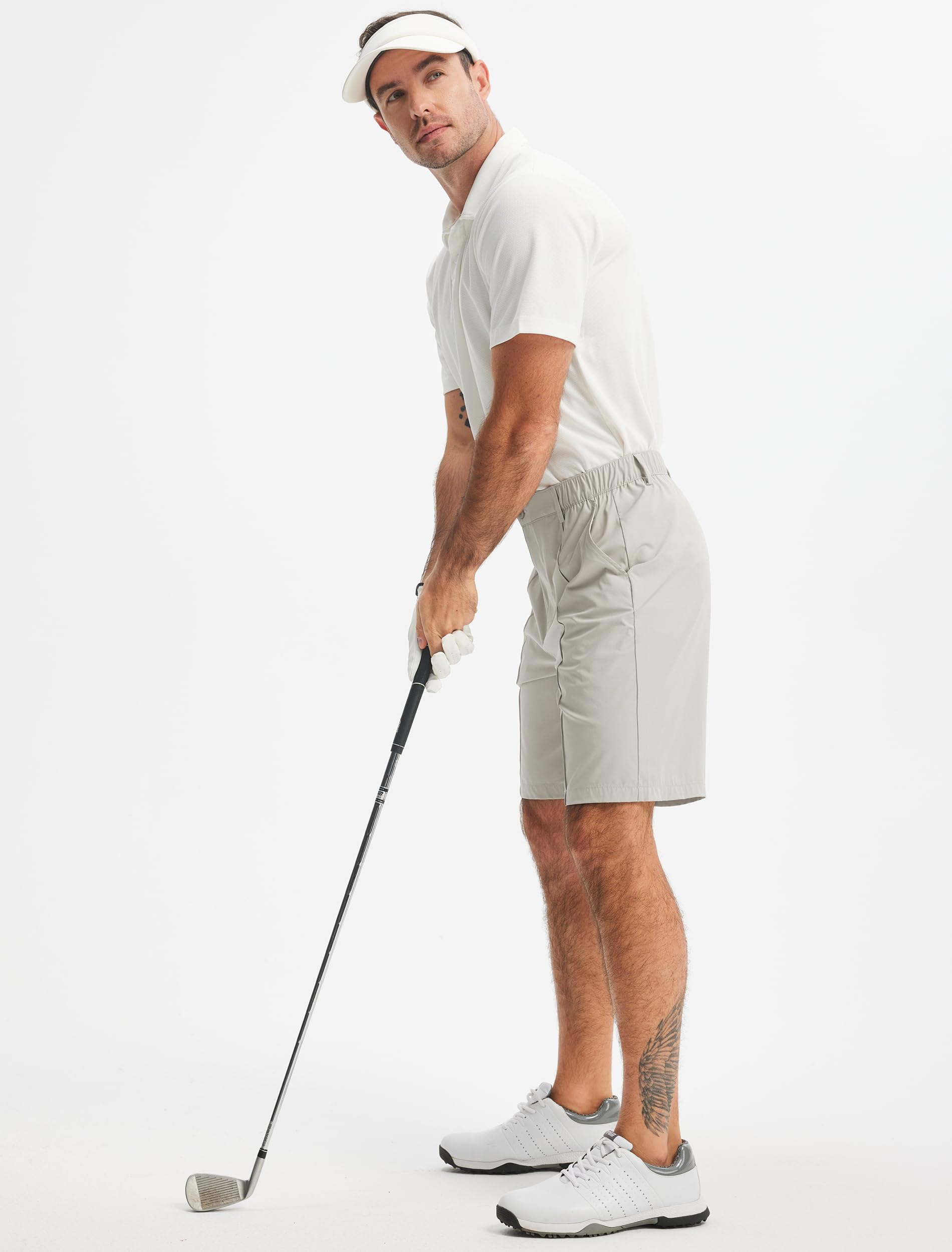 Men's Classic Fit 9" Golf Shorts Casual Summer Outfits | All Day Comfy, Stretch, Elastic Waist, Lightweight, Quick Dry Dress Travel Clothing