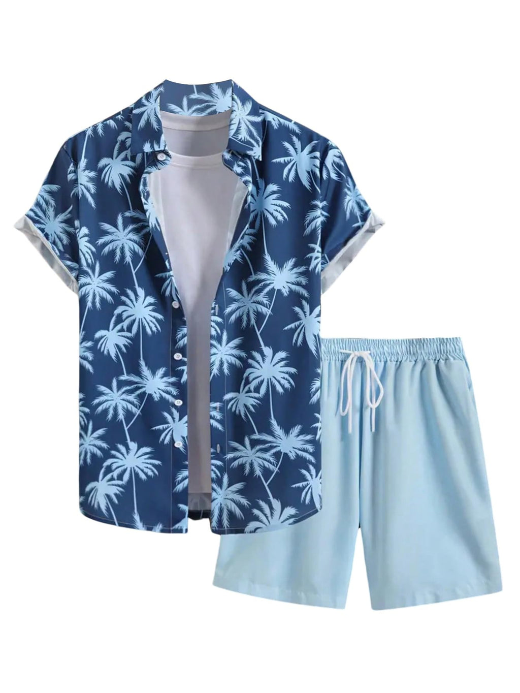 GORGLITTER Men's Beach Cruise Vacation Outfits Floral Shirt and Shorts Sets | Short Sleeve Button Up, Matching Hawaiian Outfits for Couples, Resort Wear