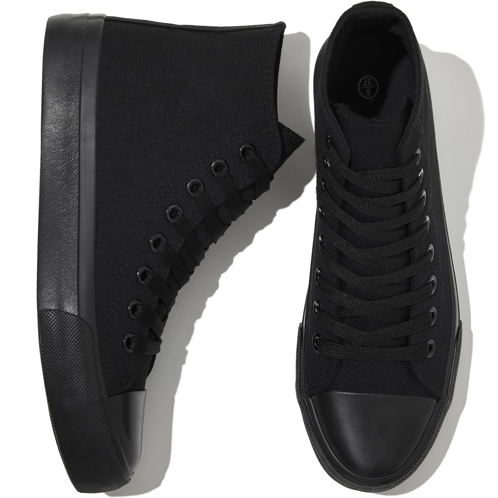 kufeiti Women's High Top Canvas Sneakers Casual Walking Shoes | embroidered,breathable canvas upper,lace up high top,non slip,easy match