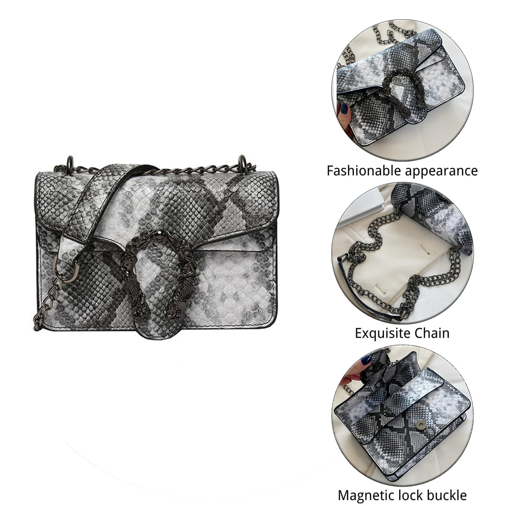 Women Synthetic Leather Crossbody Purse Bags,Fashion Snake Printed Leather Shoulder Bags,Small Clutch Bags