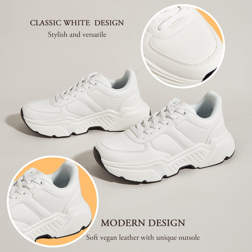 BELOS Women Platform Chunky Sneakers Fashion Dad Sneakers | Casual Lace Up Comfortable Lightweigt Walking Shoes