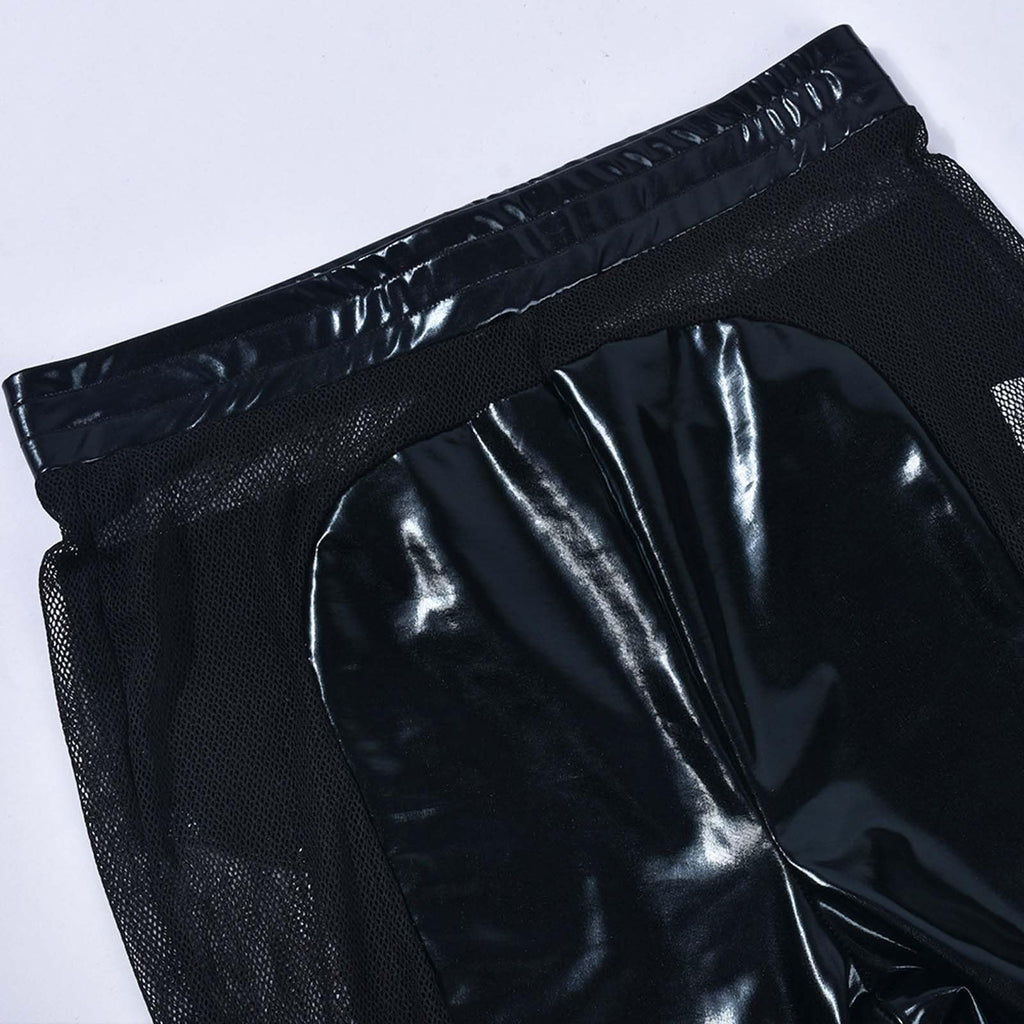 Women's Sexy See Through Sheer Mesh Pants Leggings High Waist Casual Sweatpants Tights