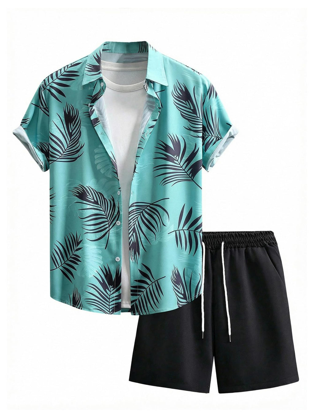 GORGLITTER Men's Beach Cruise Vacation Outfits Floral Shirt and Shorts Sets | Short Sleeve Button Up, Matching Hawaiian Outfits for Couples, Resort Wear