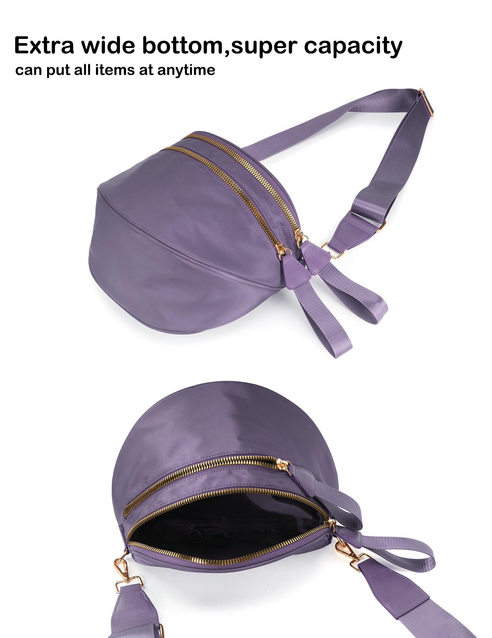 FEIBOON Spacious Nylon Crossbody Bag Bum Bag Handbags Wallets Purses Trendy Shoulder Bag for Women
