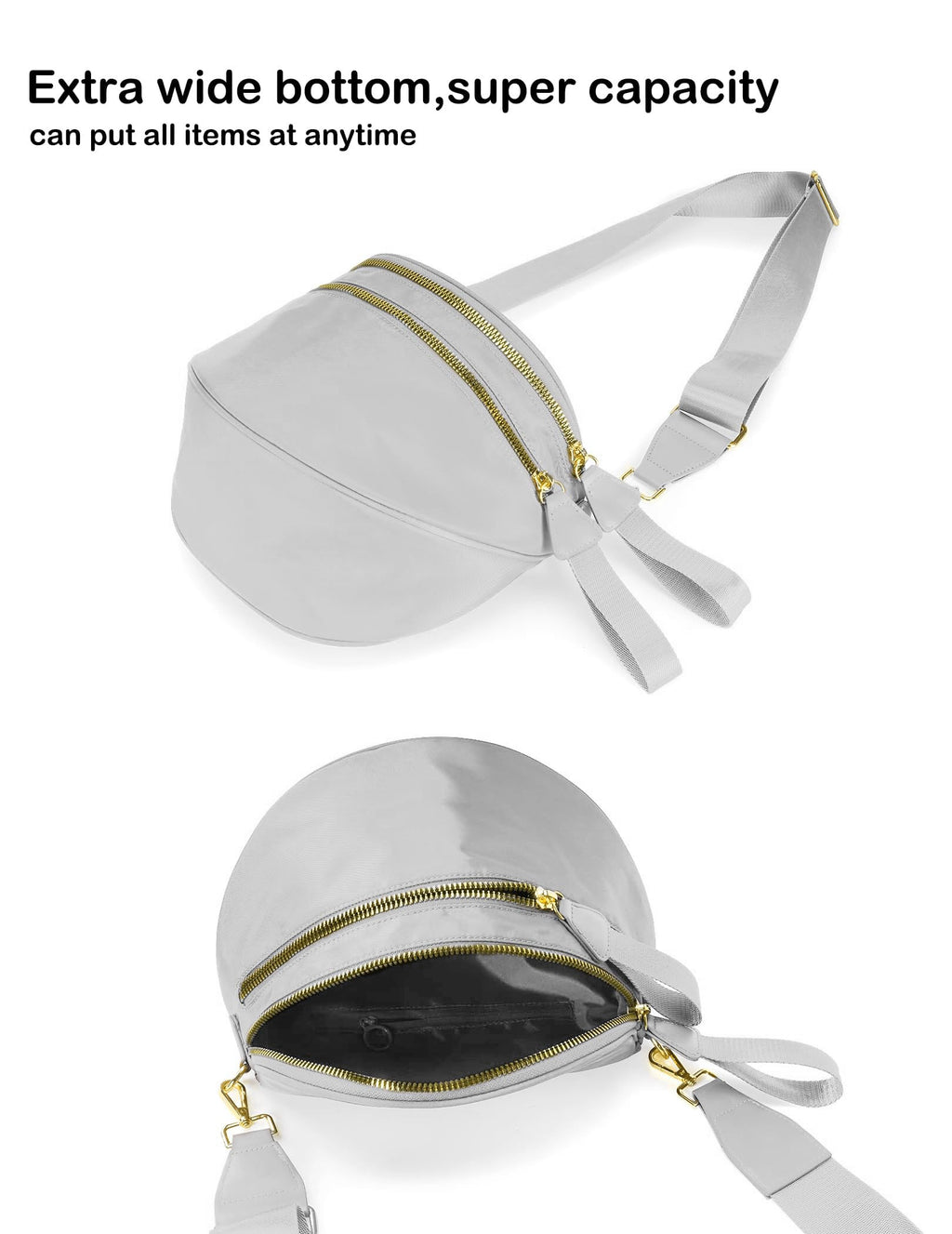 FEIBOON Spacious Nylon Crossbody Bag Bum Bag Handbags Wallets Purses Trendy Shoulder Bag for Women