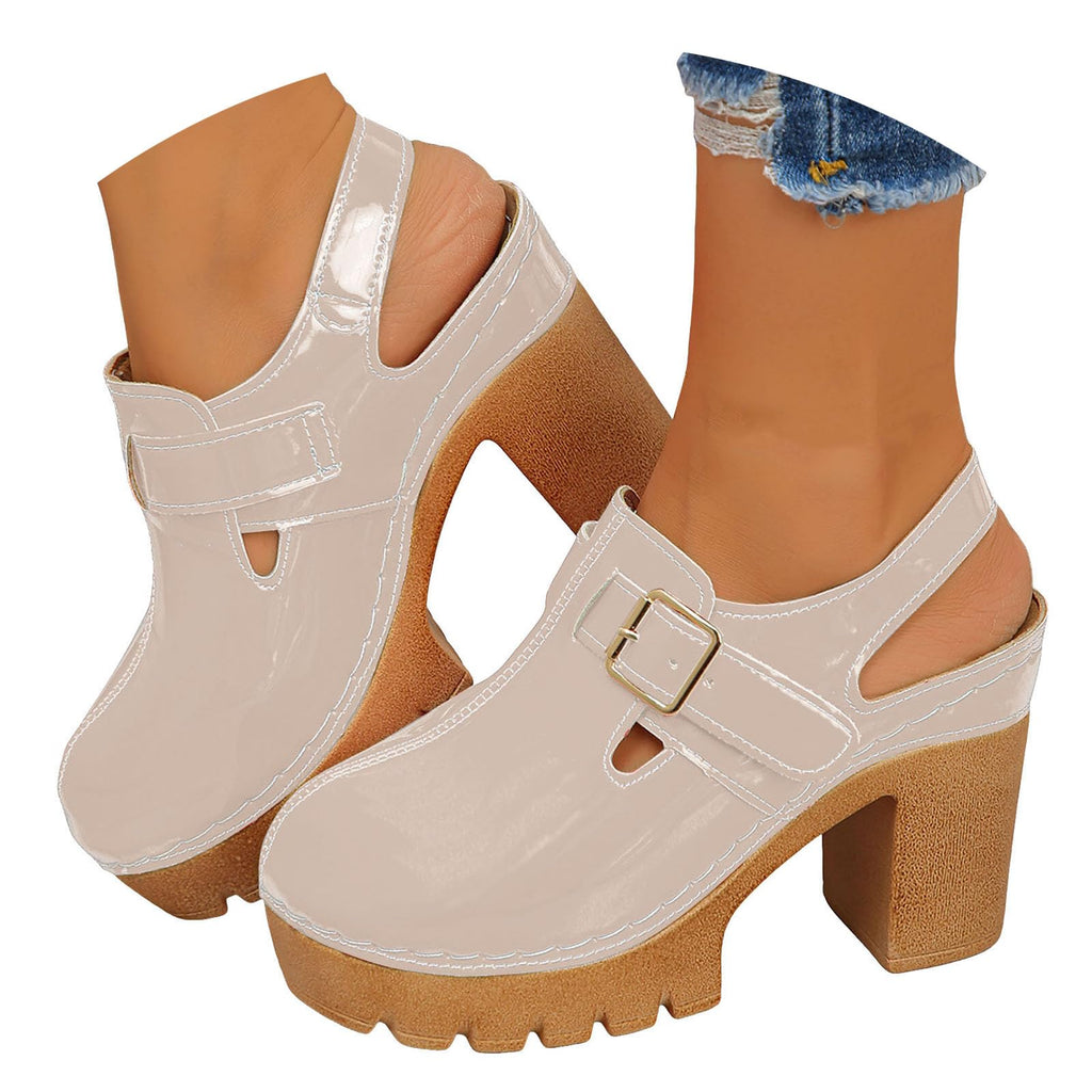Women's Peep Toe Sandals Chunky Platform Heeled Pumps Slingback Heels Summer Dress Shoes Bridal Party Wedding Block High Heels Buckle Ankle Strap Sandals Dressy Comfortable Footwear