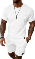 UOUA Men's Shorts Set 2 Piece Summer Outfits Casual Vacation Tracksuits