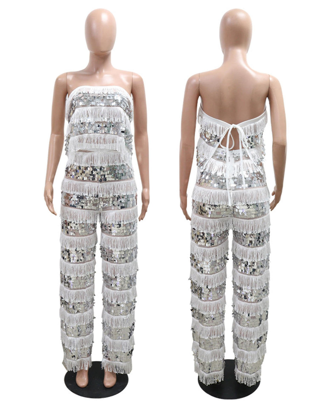 Figdaw Women's Sparkle Rhinestone Jumpsuits for Women Sexy Party Night Out