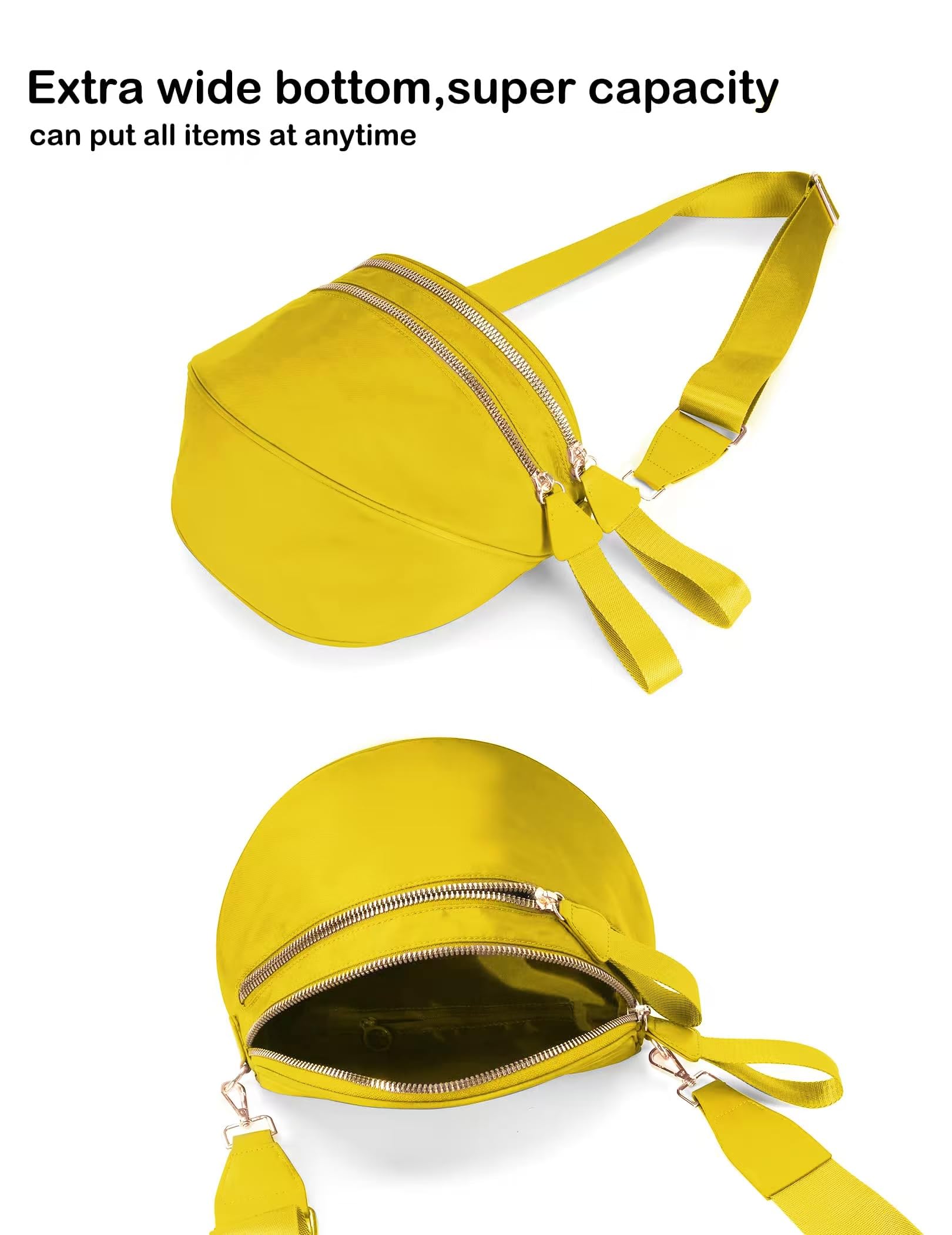 FEIBOON Spacious Nylon Crossbody Bag Bum Bag Handbags Wallets Purses Trendy Shoulder Bag for Women