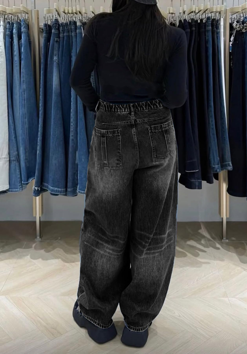 Kwunbwa Womens Baggy Patchwork Jeans High Waisted Wide Leg Denim Pants | Stretchy Fabric, Loose Fit, Trendy, Cargo, Distressed, Boyfriend, Y2k, with Pockets, Suitable for Casual, Travel, Street