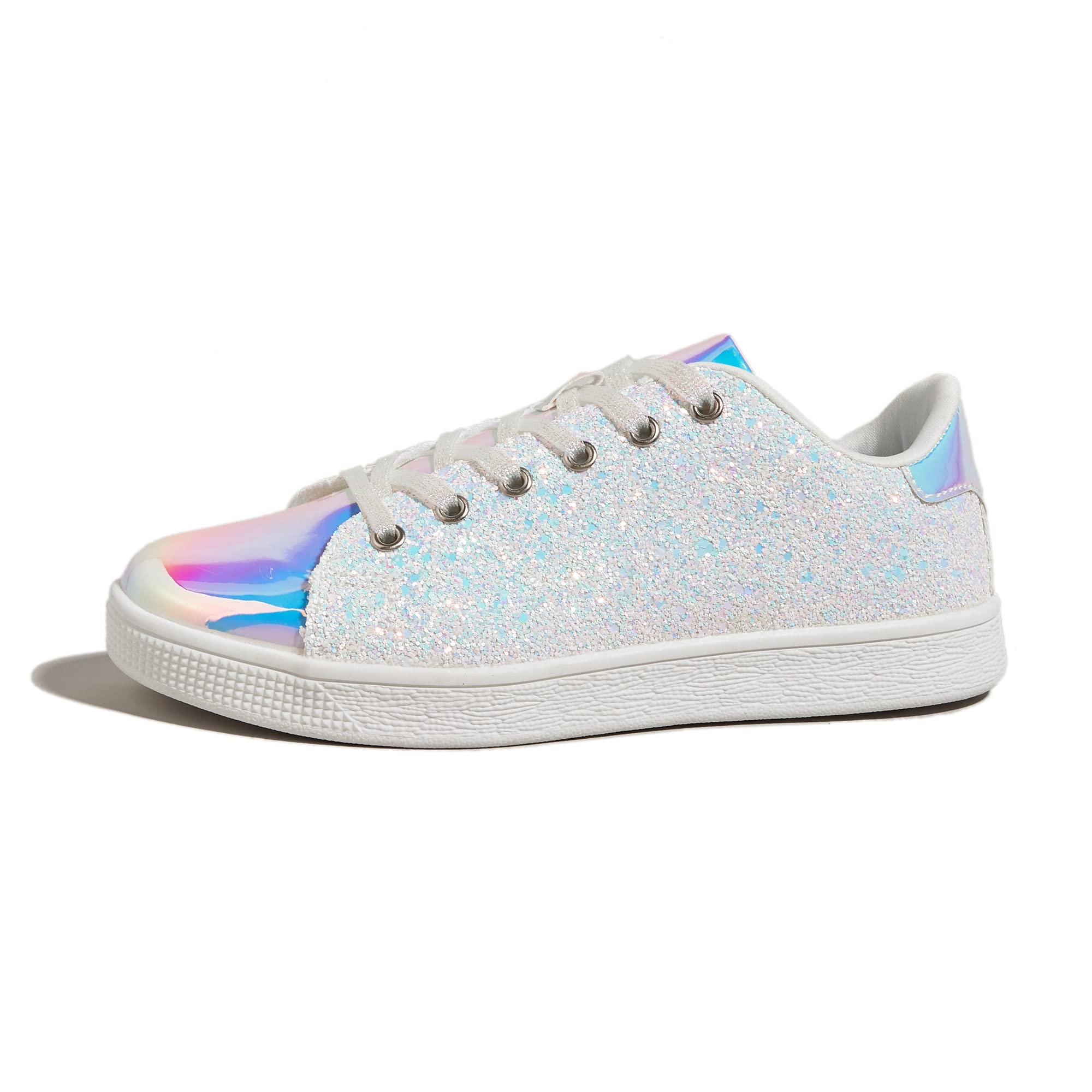 LUCKY STEP Women's Sparkly Glitter Shoes Bling Shiny | Sparkle Bedazzled Fashion Sneaker for Walking Wedding | Dressy Versatile Casual Style