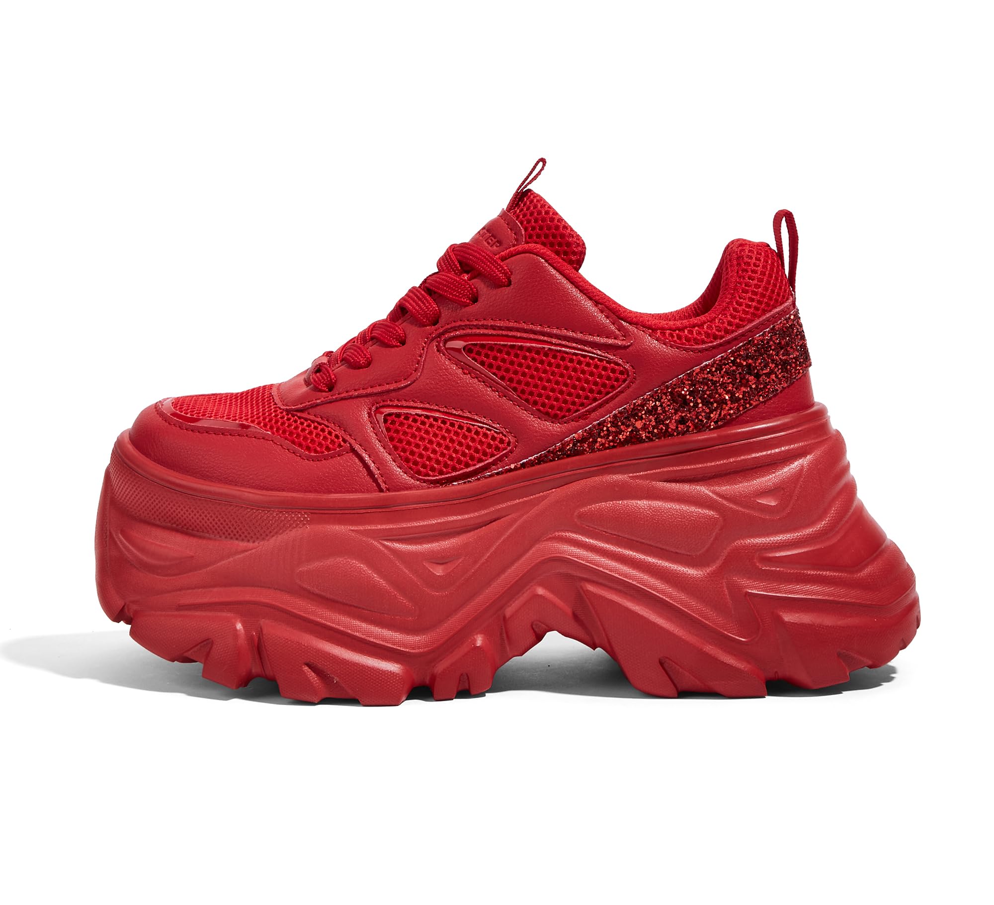 LUCKY STEP Women's Rhinestone Chunky Sneakers Breathable | Lightweight Running Non Slip Breathable Chunky