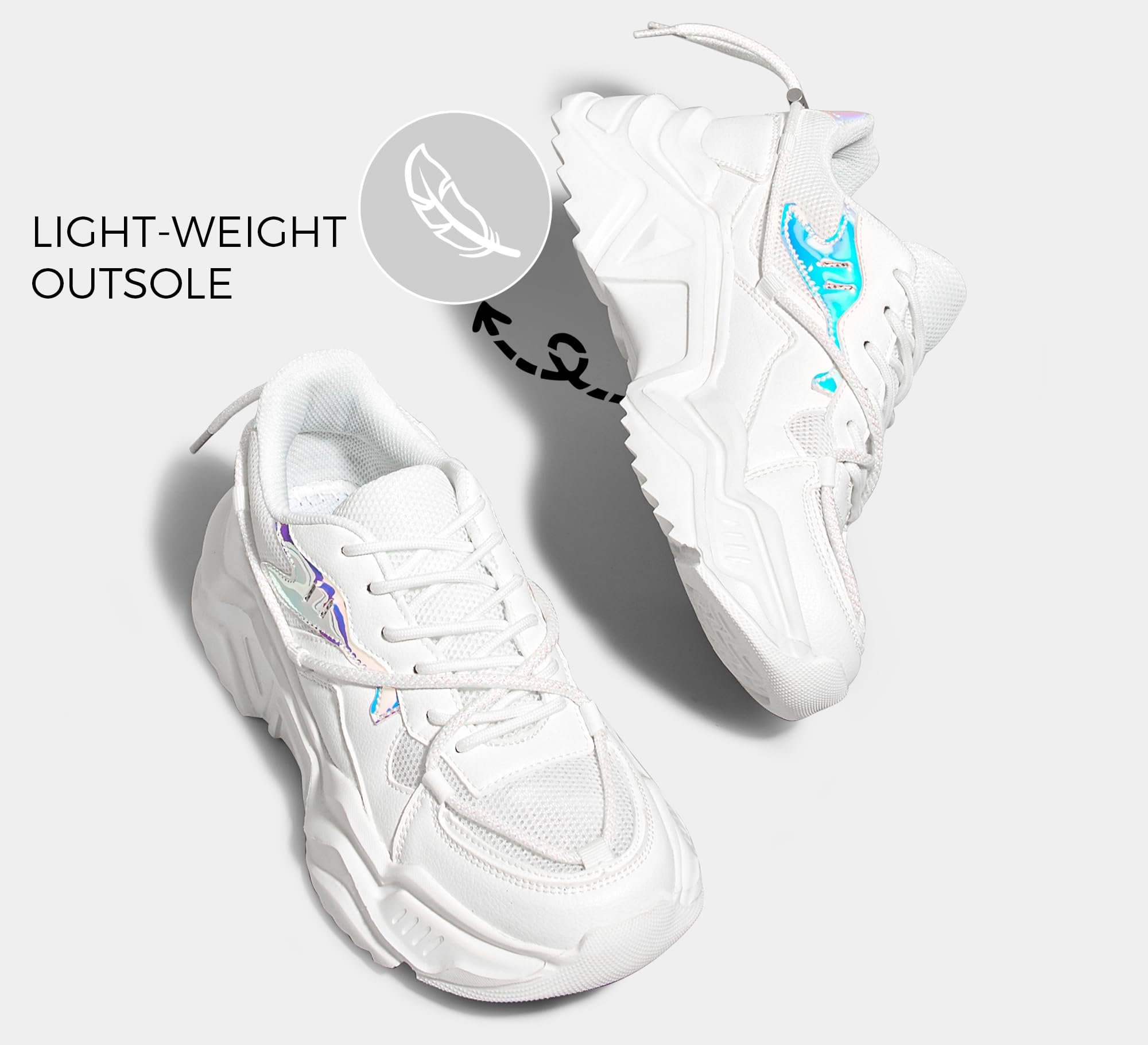 LUCKY STEP Women's Platform Fashion Chunky Dad Sneakers | Colorful | Retro Colorblock | Stylish Cute | Lace-Up Walking Shoes | Anti-Slip