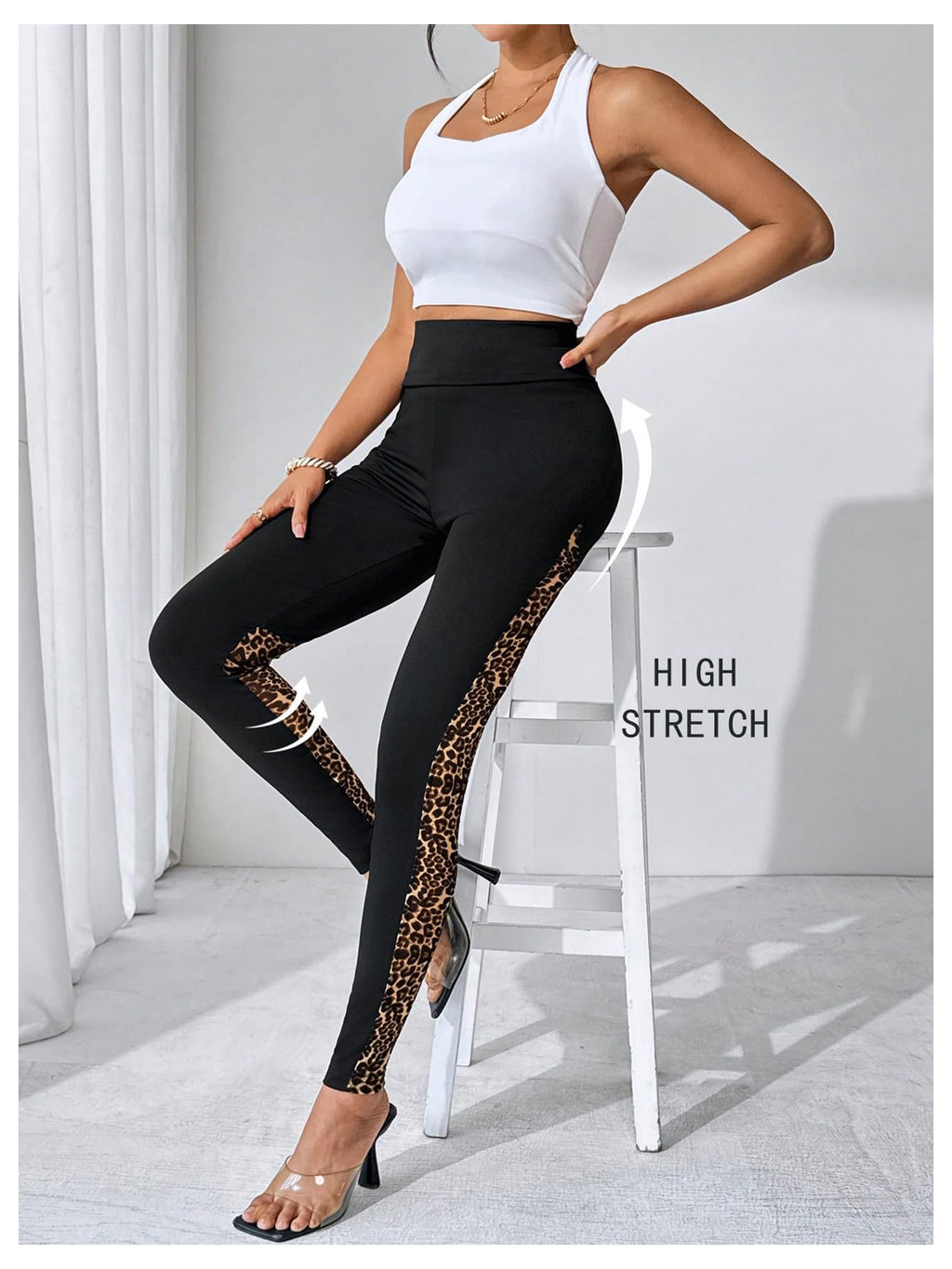 RoseSeek Women's Floral Lace High Waited Leggings See Through Club Outfits | Sexy Leggings for Women, Tummy Control, Skinny, Lace Pants, Concert Outfits Women