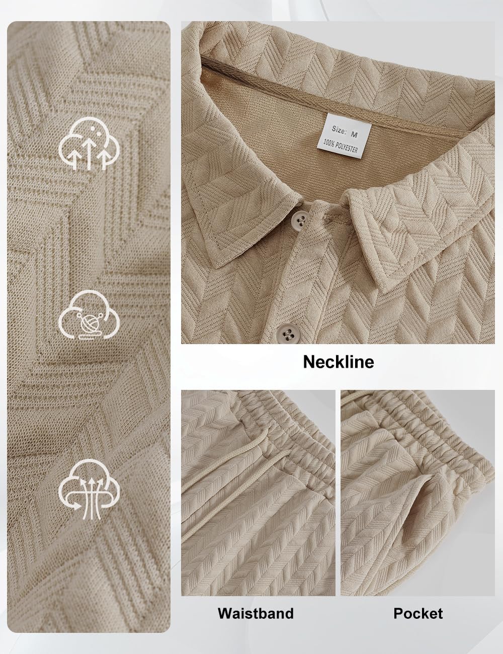 Men's 2 Pieces Outfits Casual Polo Shirt and Shorts Set Collar Athletic Jogging Summer Tracksuit