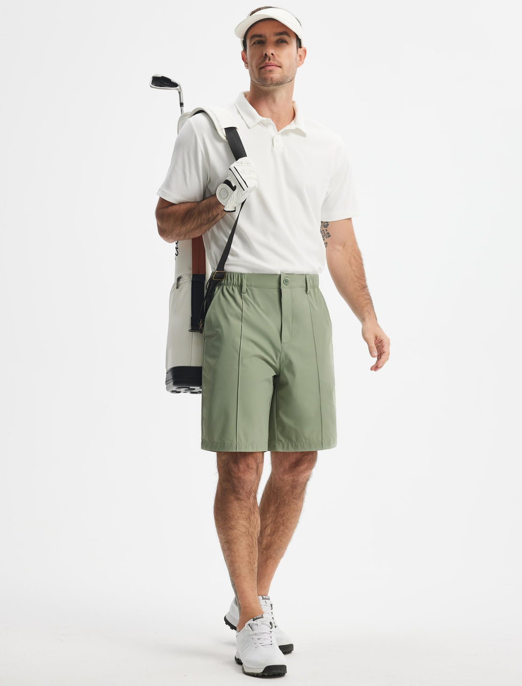 Men's Classic Fit 9" Golf Shorts Casual Summer Outfits | All Day Comfy, Stretch, Elastic Waist, Lightweight, Quick Dry Dress Travel Clothing