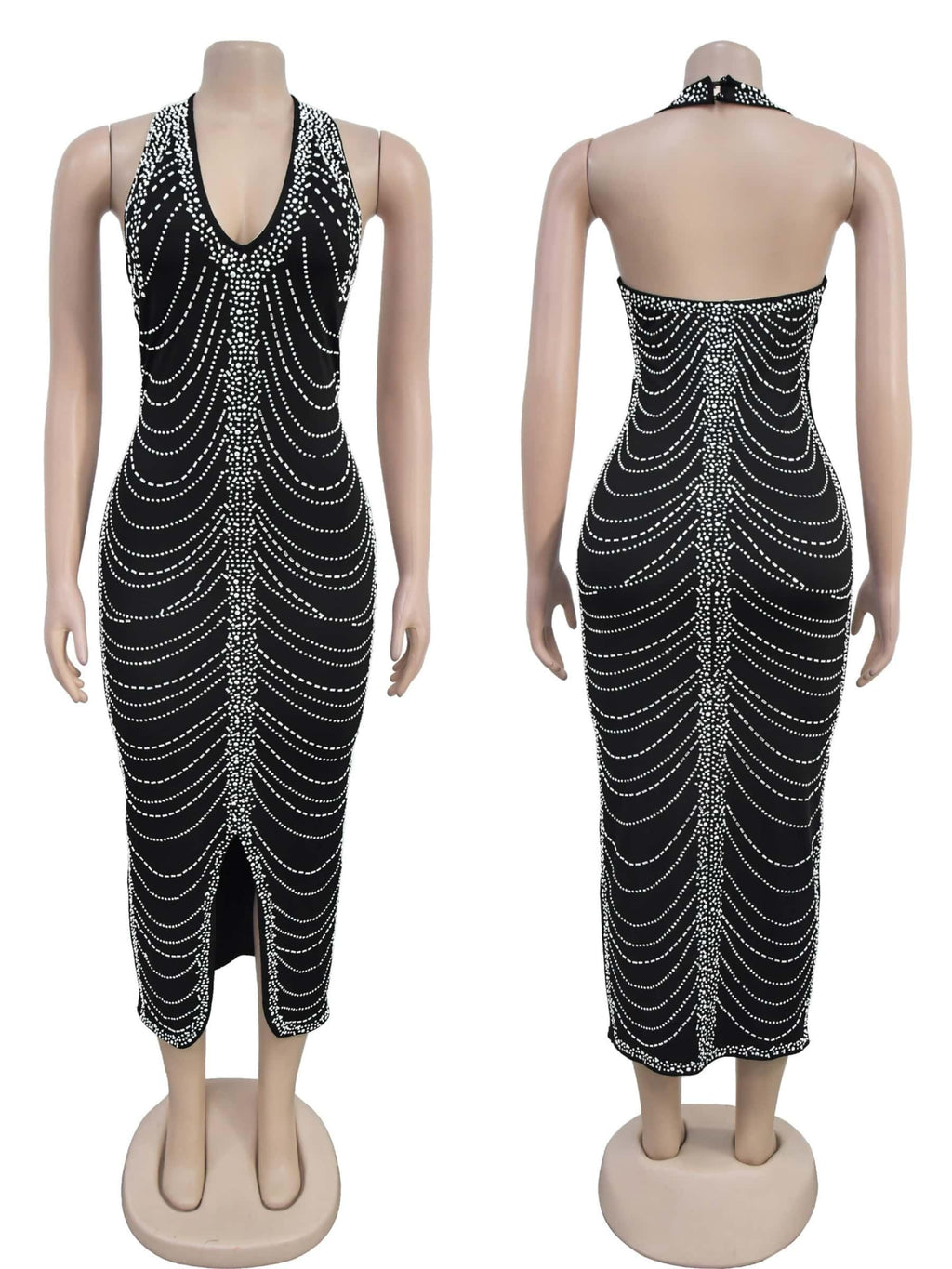 Figdaw Sequin Midi Dress for Women Formal,Evening Cocktail,Wedding Guest,Galas