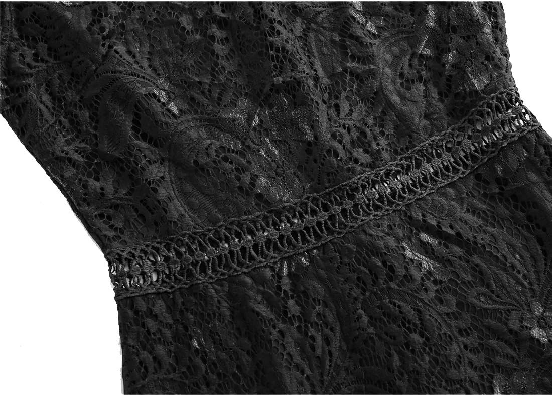 Women's Elegant Short Sleeve Floral Lace Bodycon Cocktail Lace Dress