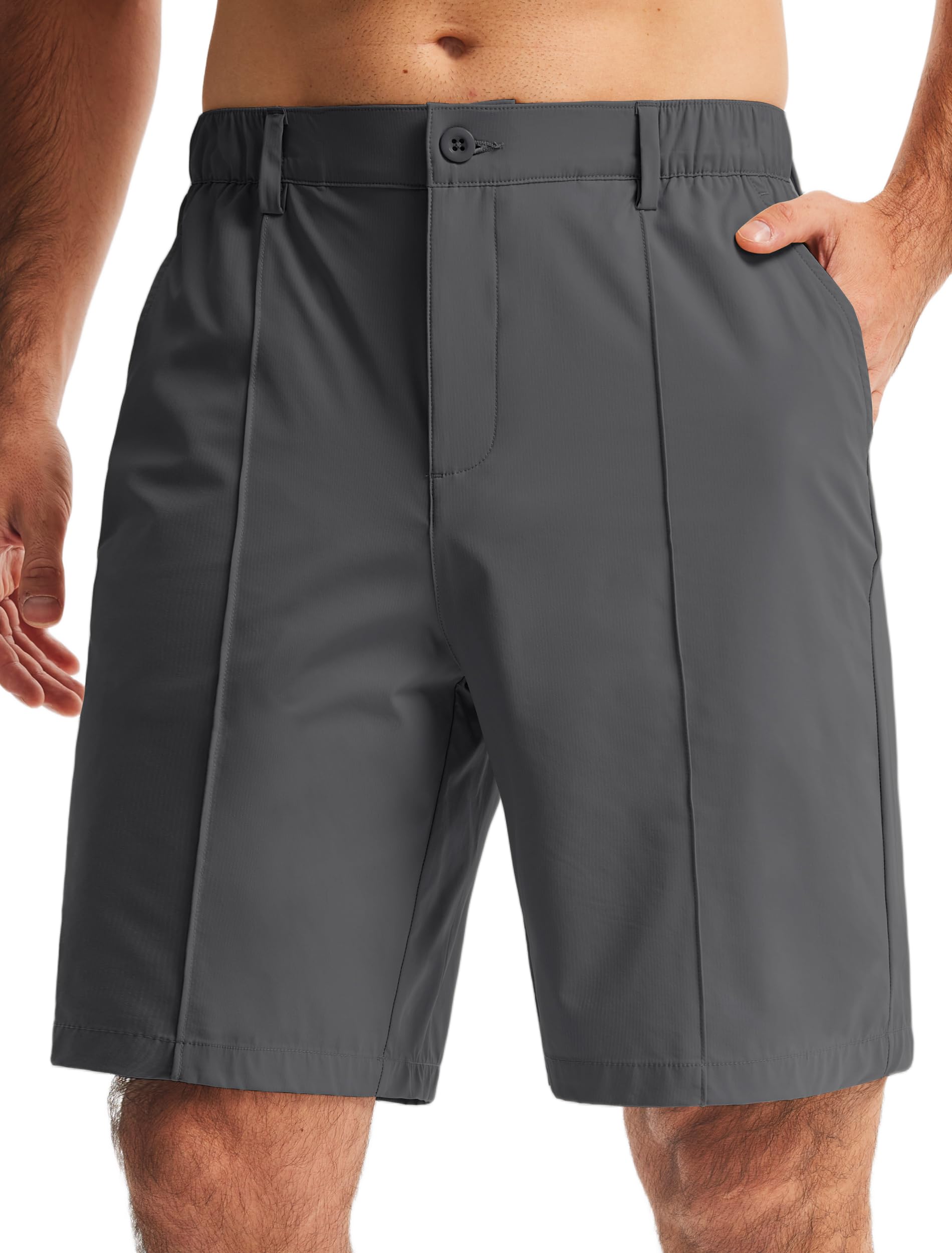 Men's Classic Fit 9" Golf Shorts Casual Summer Outfits | All Day Comfy, Stretch, Elastic Waist, Lightweight, Quick Dry Dress Travel Clothing