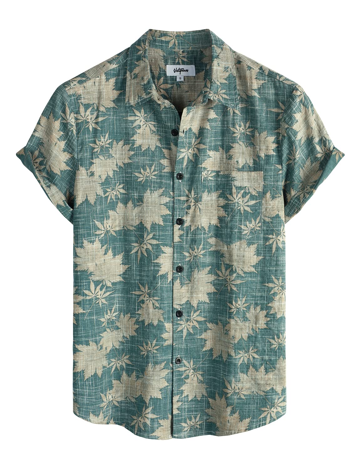 VATPAVE Mens Hawaiian Shirts Casual Summer Short Sleeve Button Down Shirts | Beach, Floral, Front Pocket, Cotton, Tropical, Vacation, Vintage, Printed, Cruise, Collared, Aloha, Party, Reverse Fabric