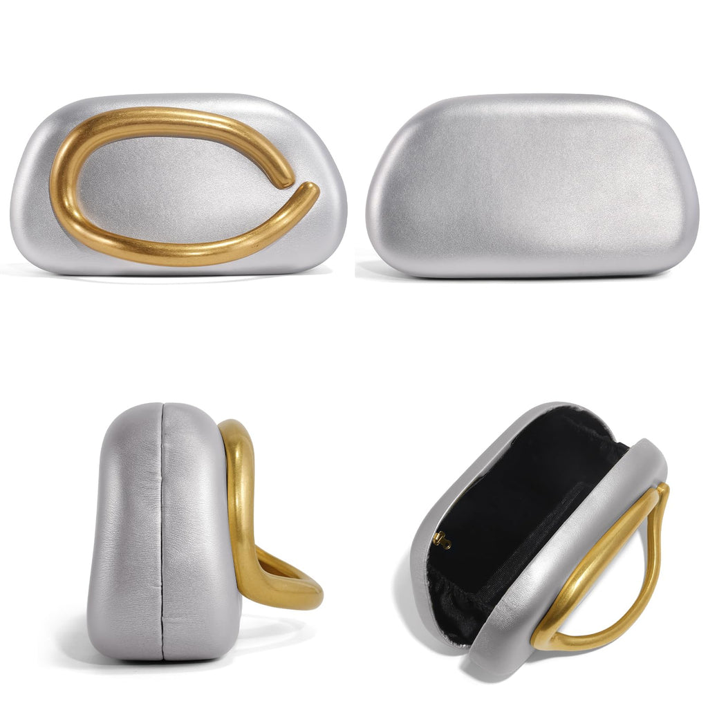 Clutch Purses for Women Formal, PU Leather/Marble Acrylic Evening Bags with Chain, Trendy Metal Handle Purses 2025