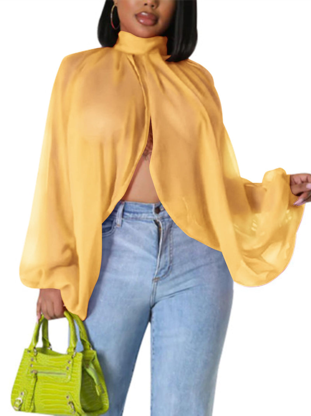 Sexy Tops for Women Party Club Night Batwing Sleeve Chiffon Blouse | Floral Print Blouse Shirts,Puff Sleeve,Going out Tops,Front Open Style,Lantern Sleeve Boho Chiffon Fall Tops 2026