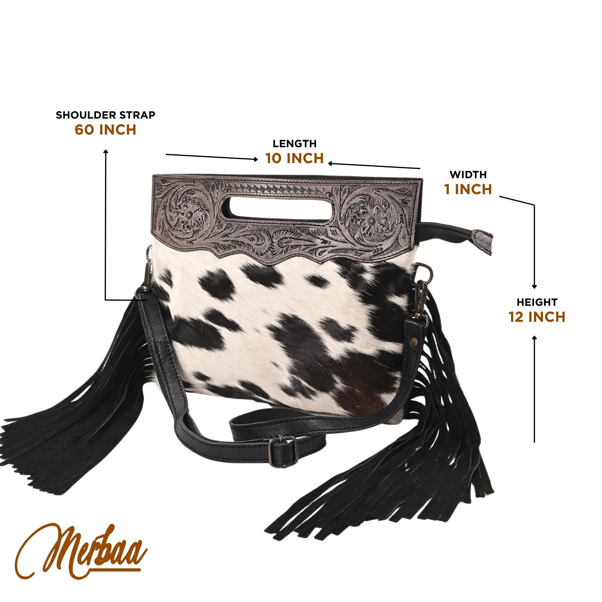 Women Natural Cowhide Leather Crossbody Sling Bag With Adjustable Detachable Strap | Shoulder Bag | Handbag