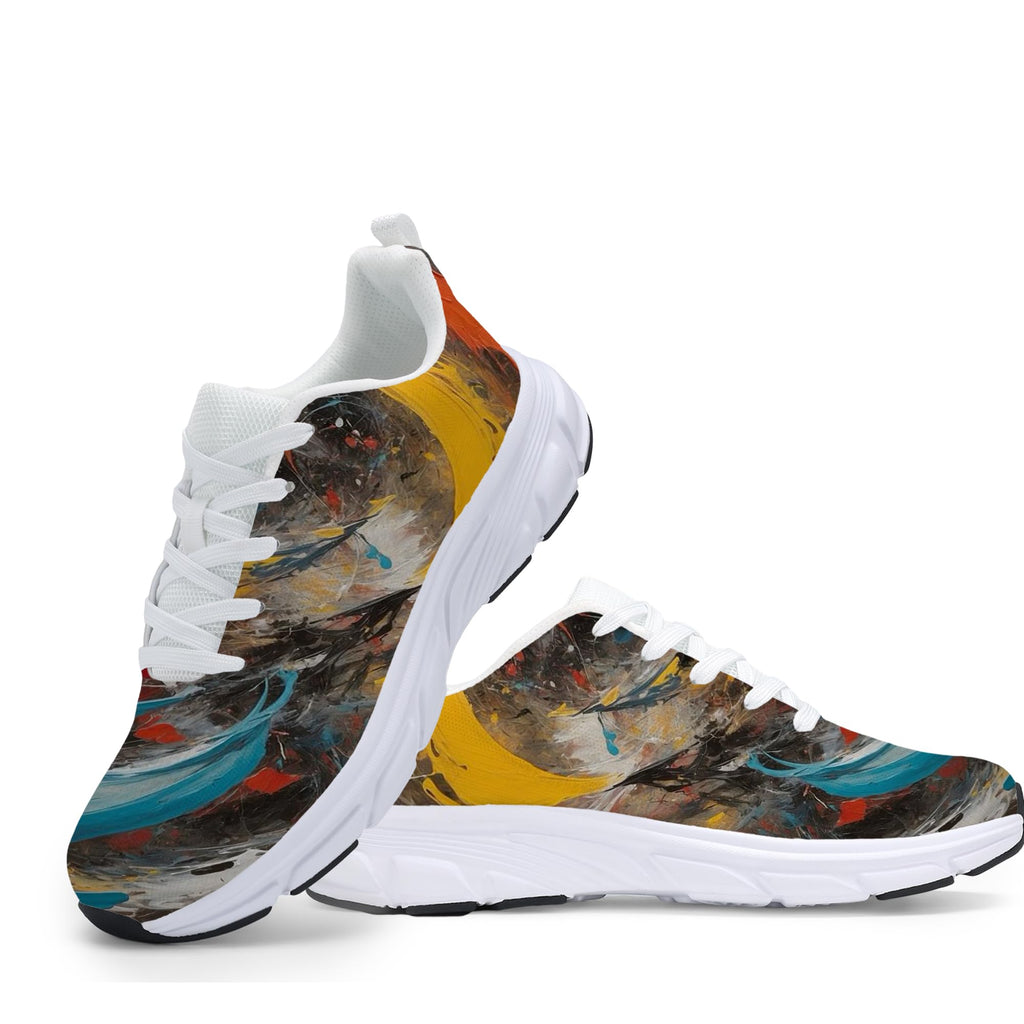 Women's Fashion Sneakers - Comfortable Breathable Mesh Platform Casual Walking Shoes for Everyday Wear, White Sole, All-Day Support
