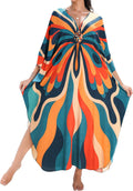 Yanziliu Kaftan Dress for Women,Plus Size Hawaiian Batwing Sleeve Beach Cover Up Summer Swimsuit Dresses