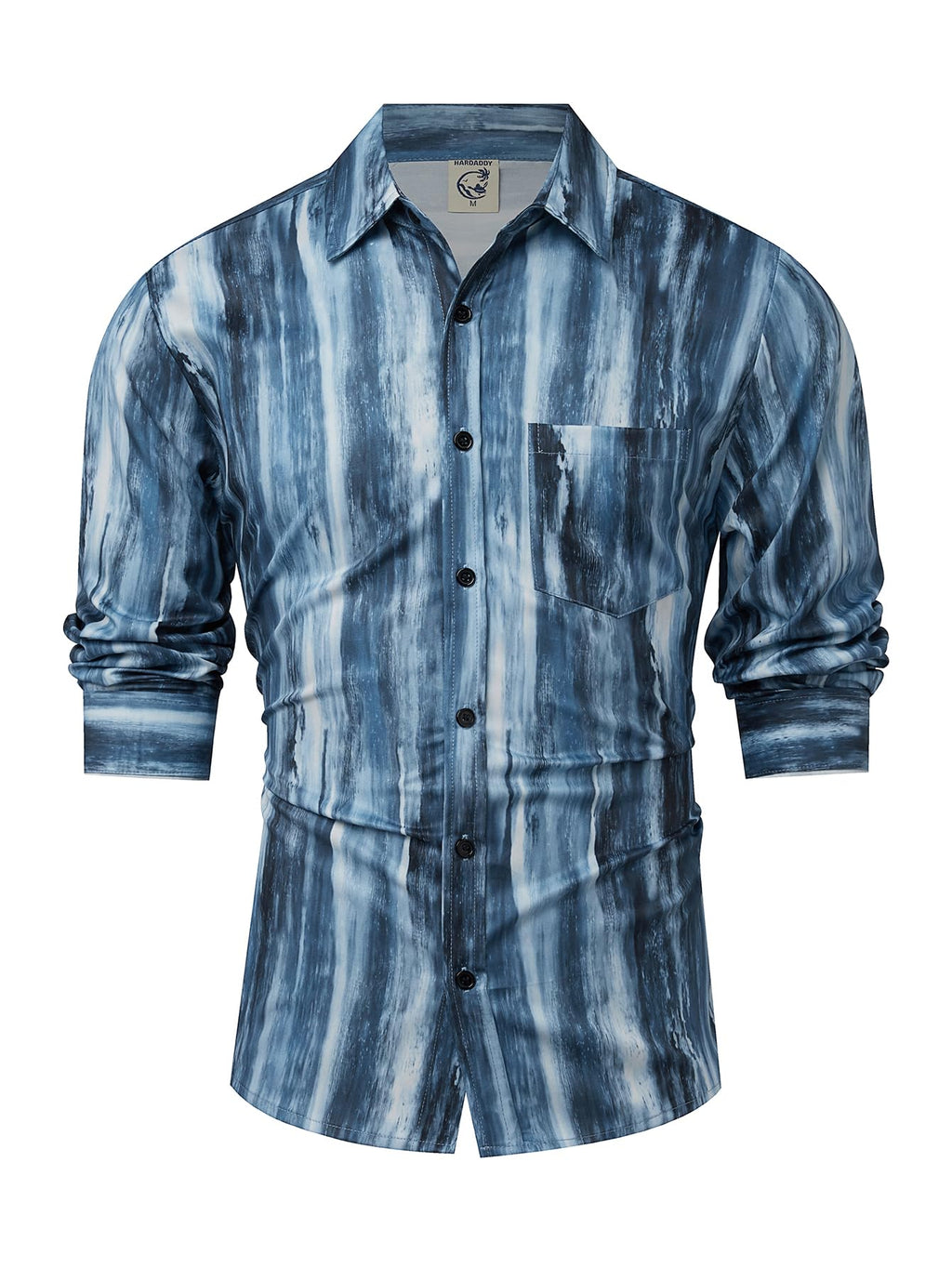 Hardaddy Men's Tropical Floral Button Down Long Sleeve Hawaiian Shirt Flower Printed Beach Shirts
