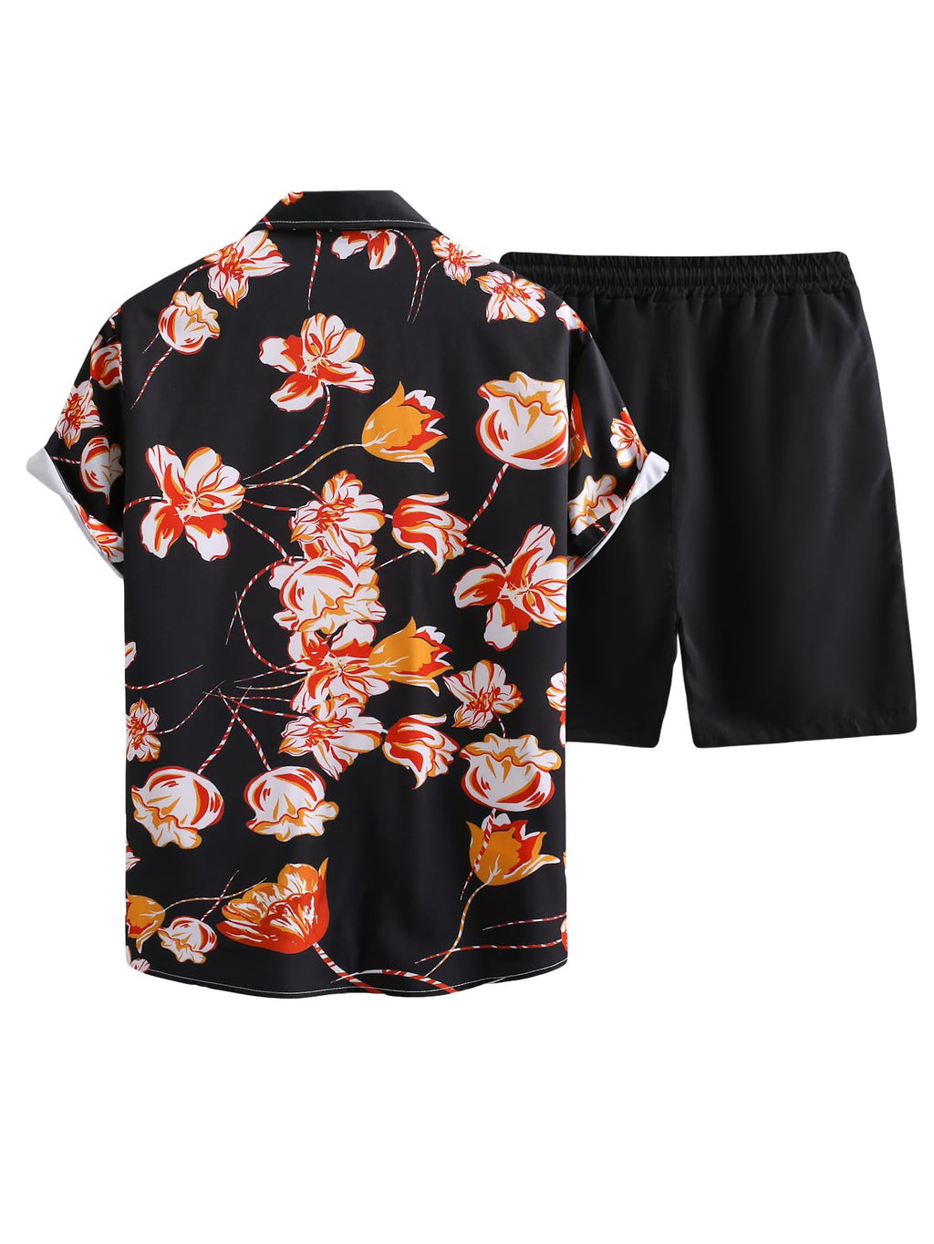 GORGLITTER Men's Cruise Rave Vacation Matching Outfits 2 Piece Short Sets | Mens Summer Beach Outfits, 2 Piece Shorts Set, Couples Travel Outfits, Hawaiian Shirts