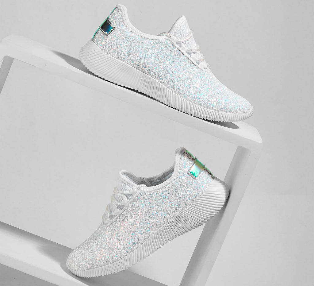 K KIP WOK Fashion Glitter Sneakers for Womens Silp On Running Shoes Lightweigt Tennis Walking Sneakers