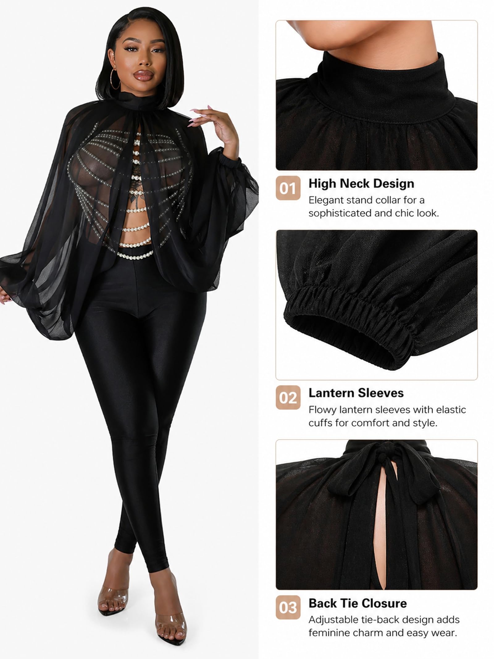 Sexy Tops for Women Party Club Night Batwing Sleeve Chiffon Blouse | Floral Print Blouse Shirts,Puff Sleeve,Going out Tops,Front Open Style,Lantern Sleeve Boho Chiffon Fall Tops 2026