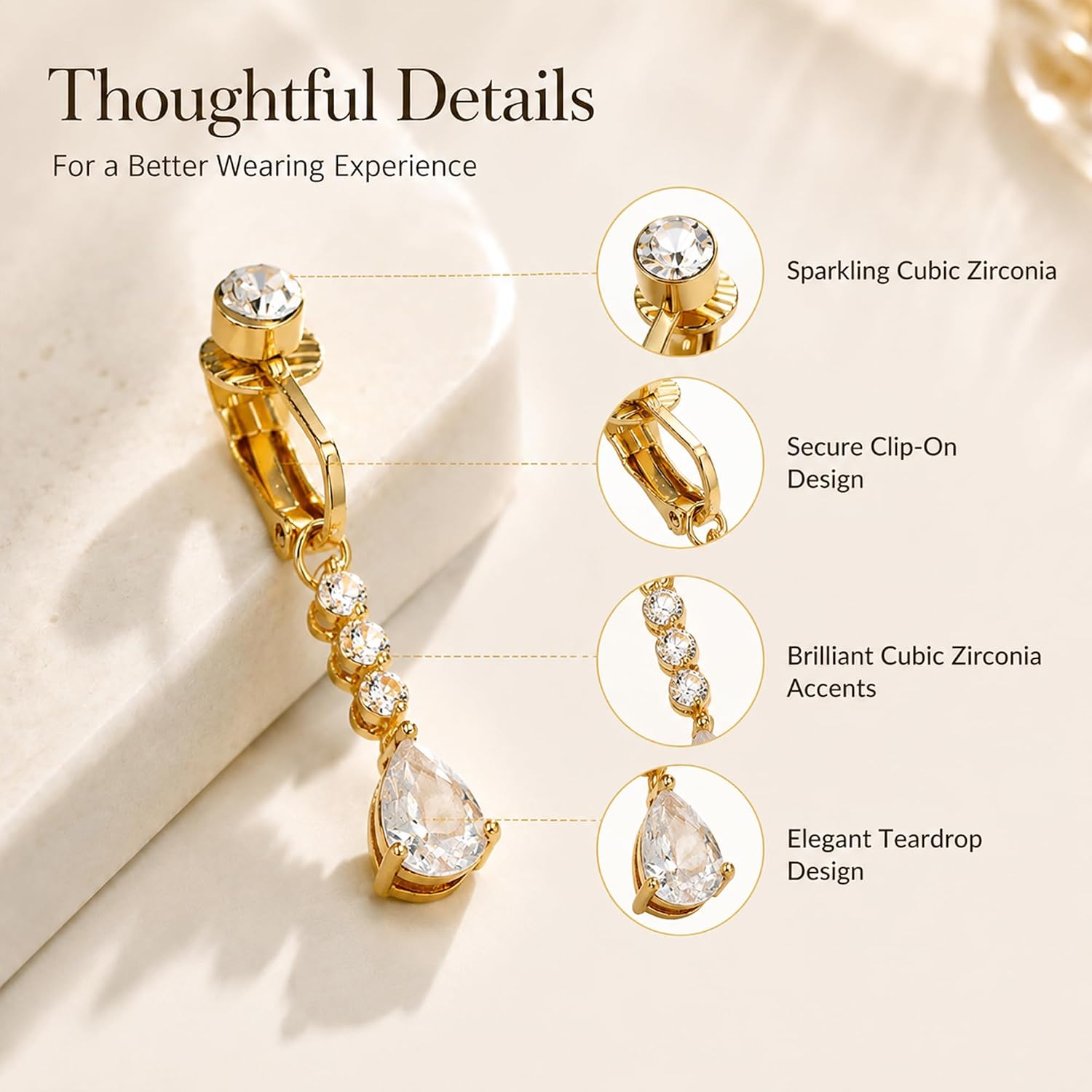 D.Bella Fake Belly Piercing Gold Clip On Belly Button Rings for Women Non Piercing Dangle Navel Jewelry Daily Wear