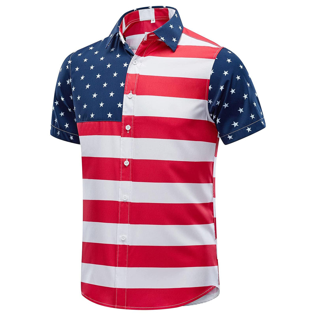 EUOW Men's Hawaiian Shirt Short Sleeve Printed Button Down Beach Shirts