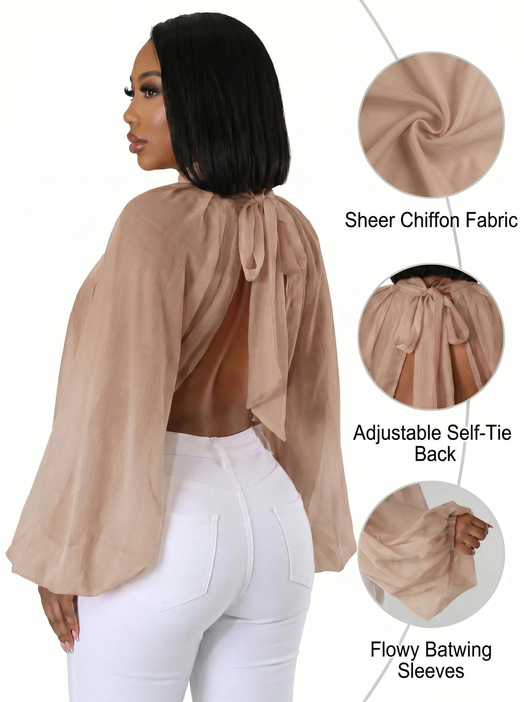 Sexy Tops for Women Party Club Night Batwing Sleeve Chiffon Blouse | Floral Print Blouse Shirts,Puff Sleeve,Going out Tops,Front Open Style,Lantern Sleeve Boho Chiffon Fall Tops 2026
