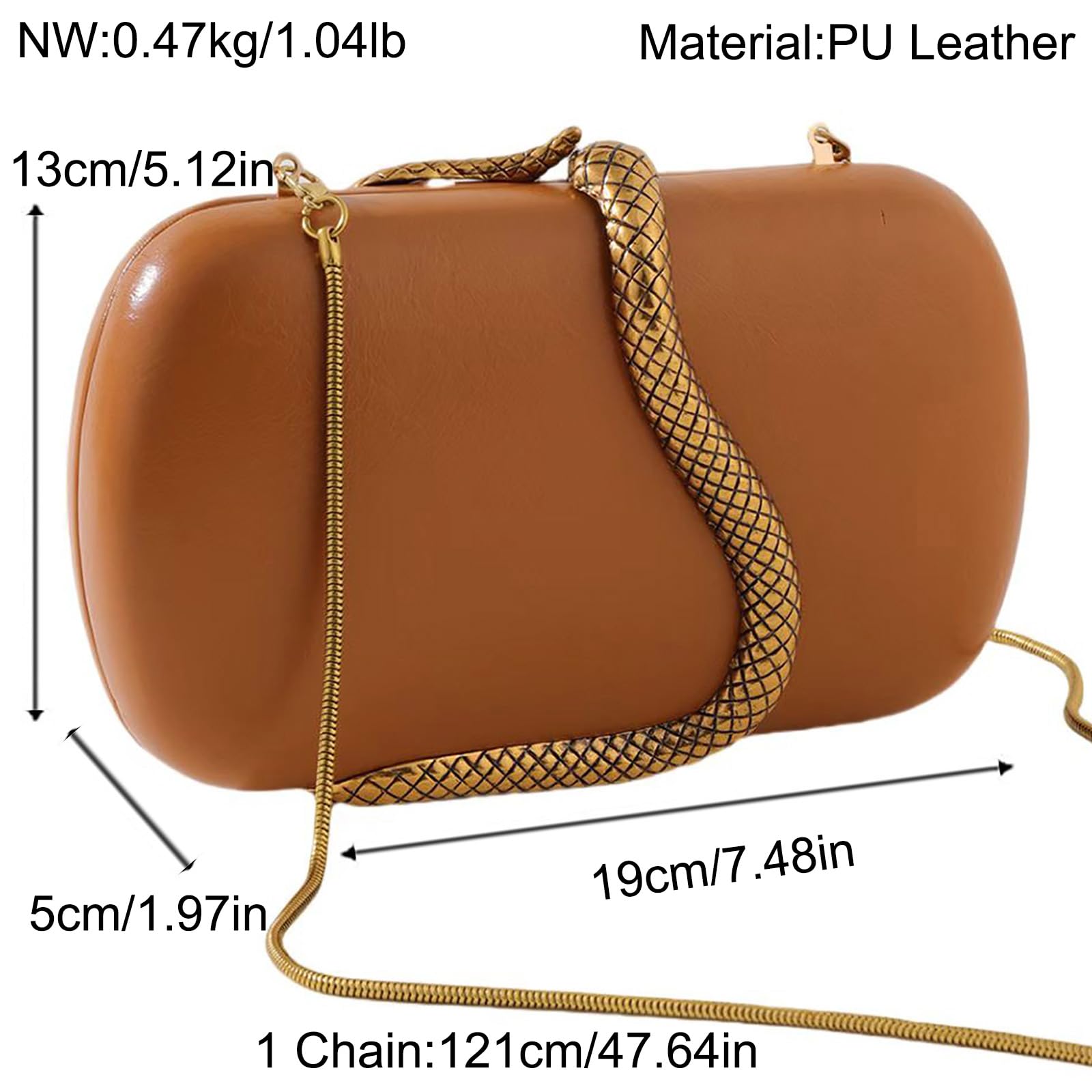 PU Leather Handbag Detachable Chain Crossbody Shoulder Evening Bag Clutch Purse for Women Formal Wedding Party Prom