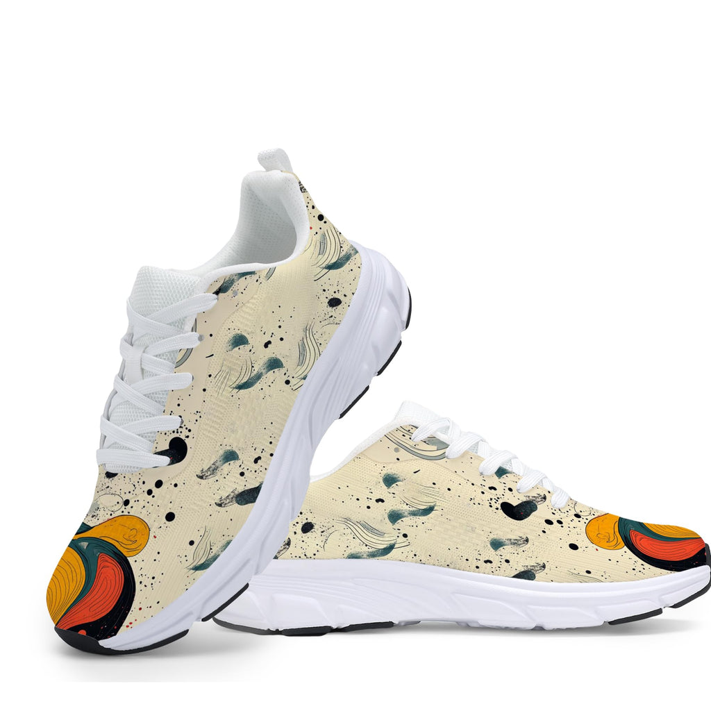 Women's Fashion Sneakers - Comfortable Breathable Mesh Platform Casual Walking Shoes for Everyday Wear, White Sole, All-Day Support