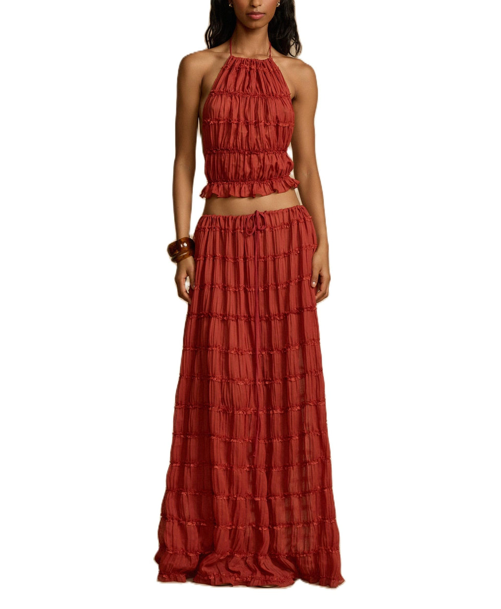Women Y2K Skirt Set Outfits Strapless Crop Top Bodycon Midi Skirt Dress Sexy 2 Piece Knit Outfits Skirt Summer