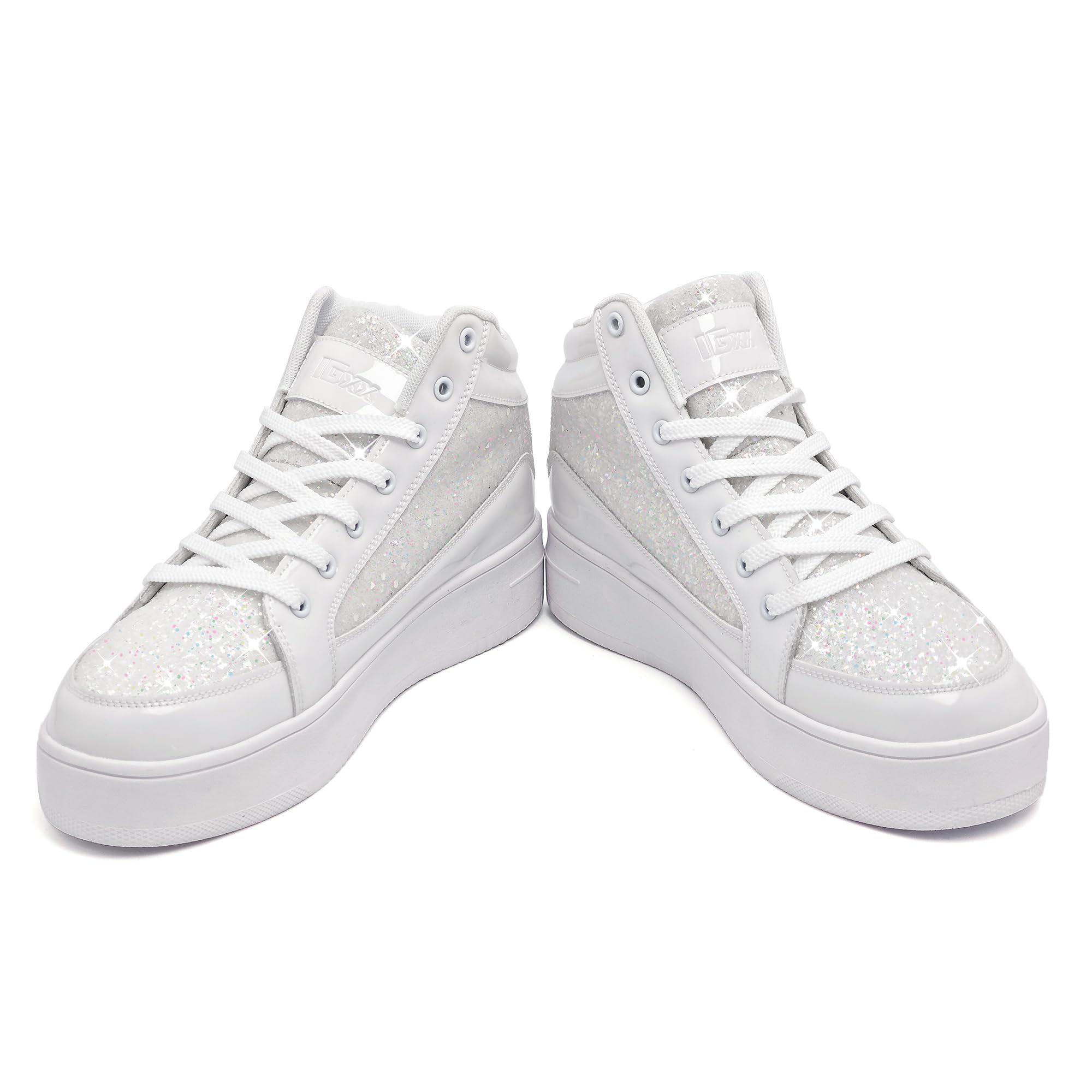 IGxx Women Platform Glitter Sparkly Dressy Sequin Disco Sneakers