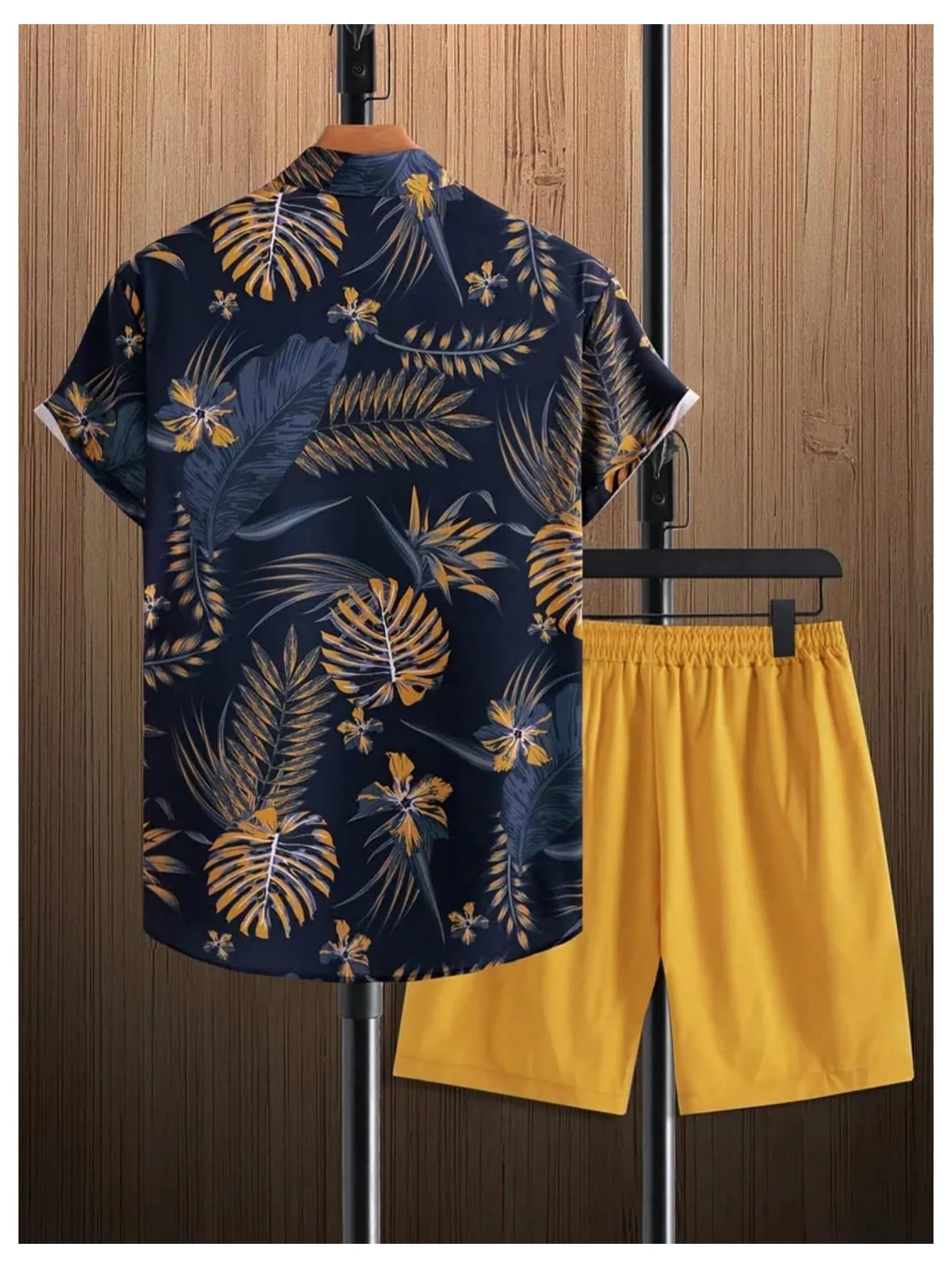 GORGLITTER Men's Cruise Rave Vacation Matching Outfits 2 Piece Short Sets | Mens Summer Beach Outfits, 2 Piece Shorts Set, Couples Travel Outfits, Hawaiian Shirts