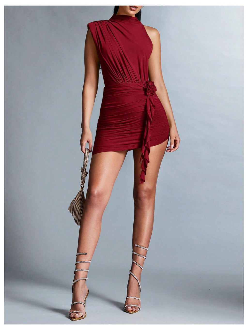 GORGLITTER Women's Asymmetrical Going Out Birthday Cocktail Prom Mini Dress | Green Bodycon Mini Dresses, Unique, Night Out Dress, Prom Party Dinner Outfits for Women,